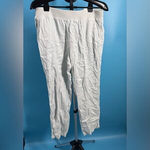 Sonoma Women Light Blue Tapered ankle cuffed Pockets White Joggers